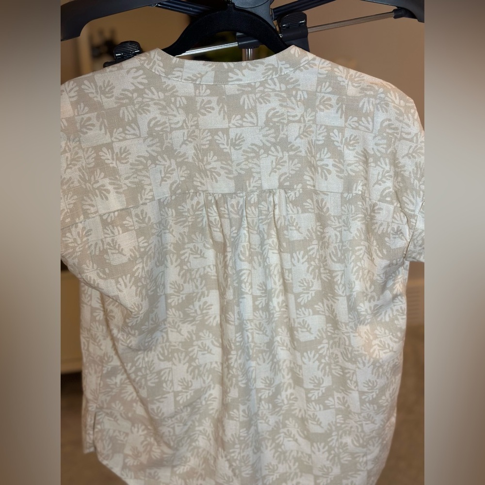 Far West Floral Button-Up Blouse | Linen blend | Size XS - Picture 7 of 9